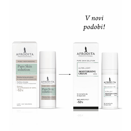 Afrodita PURE SKIN SOLUTION Ultra könnyű hidratáló krém, emulzió, normál, zsíros, tisztátalan bőrre Afrodita PURE SKIN SOLUTION Ultra könnyű hidratáló krém, emulzió, normál, zsíros, tisztátalan bőrre